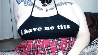 Chubby Alt Babe Cums in Fishnets