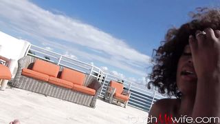 Gorgeous Ebony Wife Finds a Fuck Buddy on Beach & Swallows his Cum