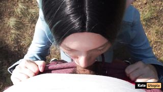 Halloween Elf. Risky Sex in the Forest - almost Caught