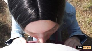 Halloween Elf. Risky Sex in the Forest - almost Caught