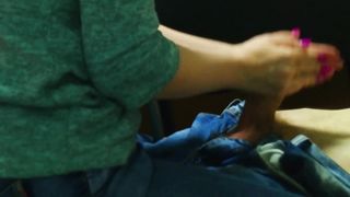 Step-sister tortures brother for 12 minutes until he cum