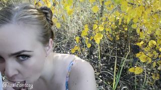 In the city park he spread a schoolgirl to suck for money