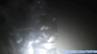 PublicAgent Pretty brunette led underground for sex with stranger