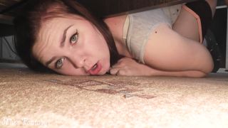 Stuck under the bed and was fucked in a wet pussy