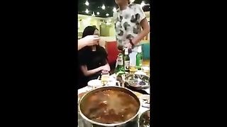 Ladyboy Blows A Ladyboy In A Restaurant