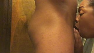 Husband Listening While Wife Is Sucking Dick In Bathroom