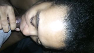 My step sister sucks my Dick like a champ deepthroat and swallows my cum