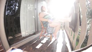 Curious Clover Voyeur Balcony Masturbation