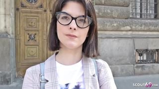 GERMAN SCOUT - CUTE COLLEGE TEEN SARA TALK TO FIRST ANAL AT STREET CASTING