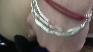 Angel Emily public blowjob and fuck in the bus with creampie