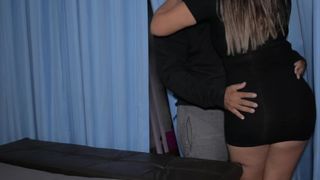 Horny mature woman fucks with her stepson's friend while her husband is not at home