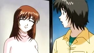 Anime delivery-boy seduced by a hot readhead