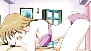 Anime delivery-boy seduced by a hot readhead