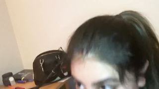 Shy Muslim teen sucks first cock! First cumshot.