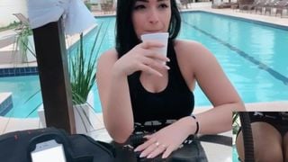 HOT Public female orgasm interactive toy beautiful face agony torture Girl