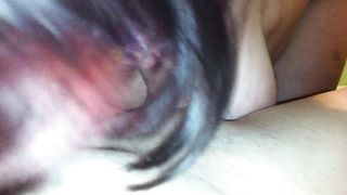 Mom gives slow blowjob to step-son