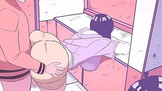 Hinata's ass pounded in the living room