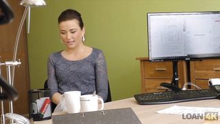 LOAN4K. Naughty loan agent uses his powers to fuck beautiful girl
