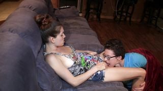 He eats my pussy and fucks me while roommate watches