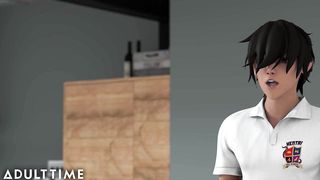 ADULT TIME Hentai Step-Sister Rides Cock & Lesbian Schoolgirls Hentai Sex