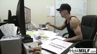 Big titted brunette sucks and fucks 'til she gets some cum