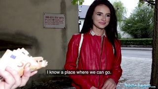 Public Agent rip my nylons and fuck my vagina hard outside