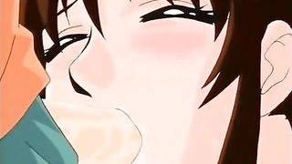 Naughty guys satisfy anime girl with toys