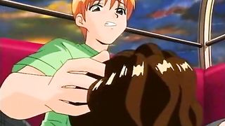 Naughty guys satisfy anime girl with toys