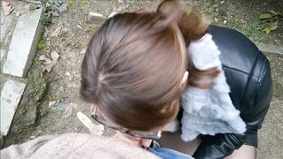 Public Striptease and Blowjob in a city Park