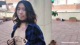 Chinese little sub loves body writing and being exposed
