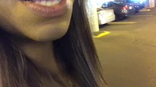 Peeing in crowded parking lot - ALMOST CAUGHT