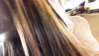 Peeing in crowded parking lot - ALMOST CAUGHT