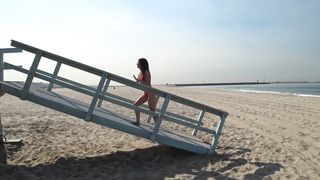 Bold Asian Beach Masturbation and Orgasm