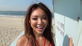 Bold Asian Beach Masturbation and Orgasm
