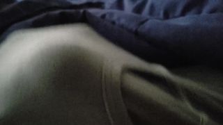 She jerks off step-daddys cock in his underwear making him moan so loud