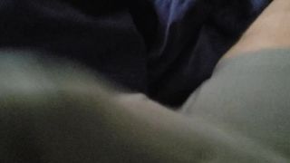 She jerks off step-daddys cock in his underwear making him moan so loud