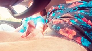 I helped my Driver Relax on a Long RoadTrip | Redhead Car Handjob Cumshot