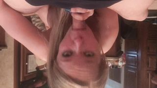 First gangbang fucked in all wholes and swallows all