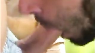 Hungry builder sucking dick