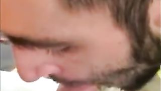 Hungry builder sucking dick