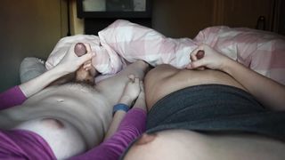 Married Transgirl Couple Hold Hands Whilst Cumming