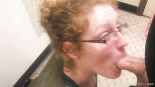 Redhead MILF Ivy Sucks Hubby off in a Public Changing Room CIM