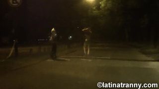 StreetWalker Trannies Prostitution Lifestyle Semi naked at night