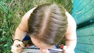 Uni Girl Skipping Class to Fuck & Gargle Cum Outside Classroom