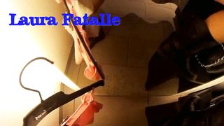 EXTREME PUBLIC PISSING ON CLOTHES IN SHOPPING MALL-LAURA FATALLE CRAZY SLUT