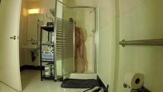 voyeur shower after petite girls enjoys being gangbanged.