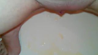 Russian girl Mary gold rain in bathroom