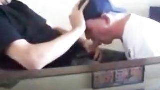 Swallowing cum from my friend again