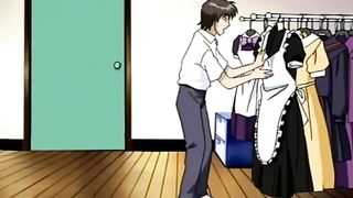 Cutie plays with the rod until hentai cumshot