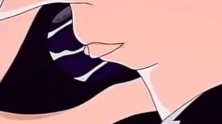 Strap on lesbian fuck in hentai film